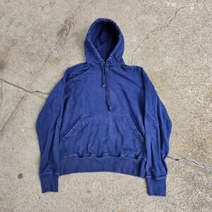 Vtg Y2k LAST HEAVY Brand Plain Earthtone Heavyweight Hooded Sweatshirt S USA